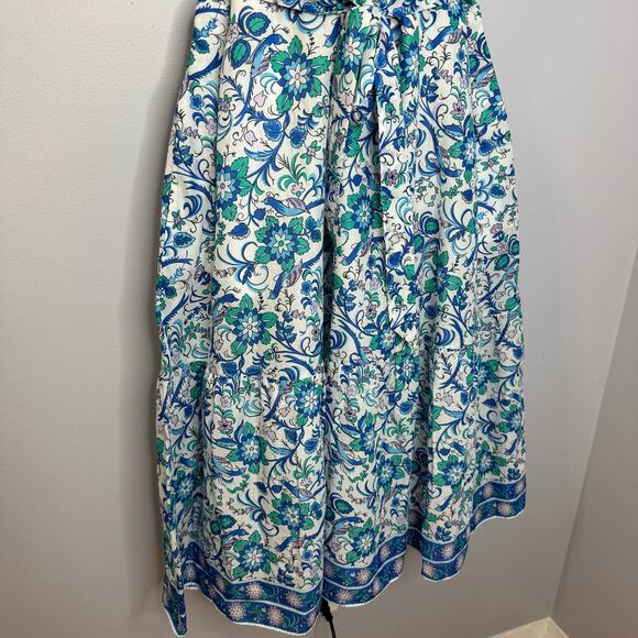 Talbots Voile Square Neck Midi Fit Flare Dress Songbird Floral Sprint Romantic - Picture 7 of 12